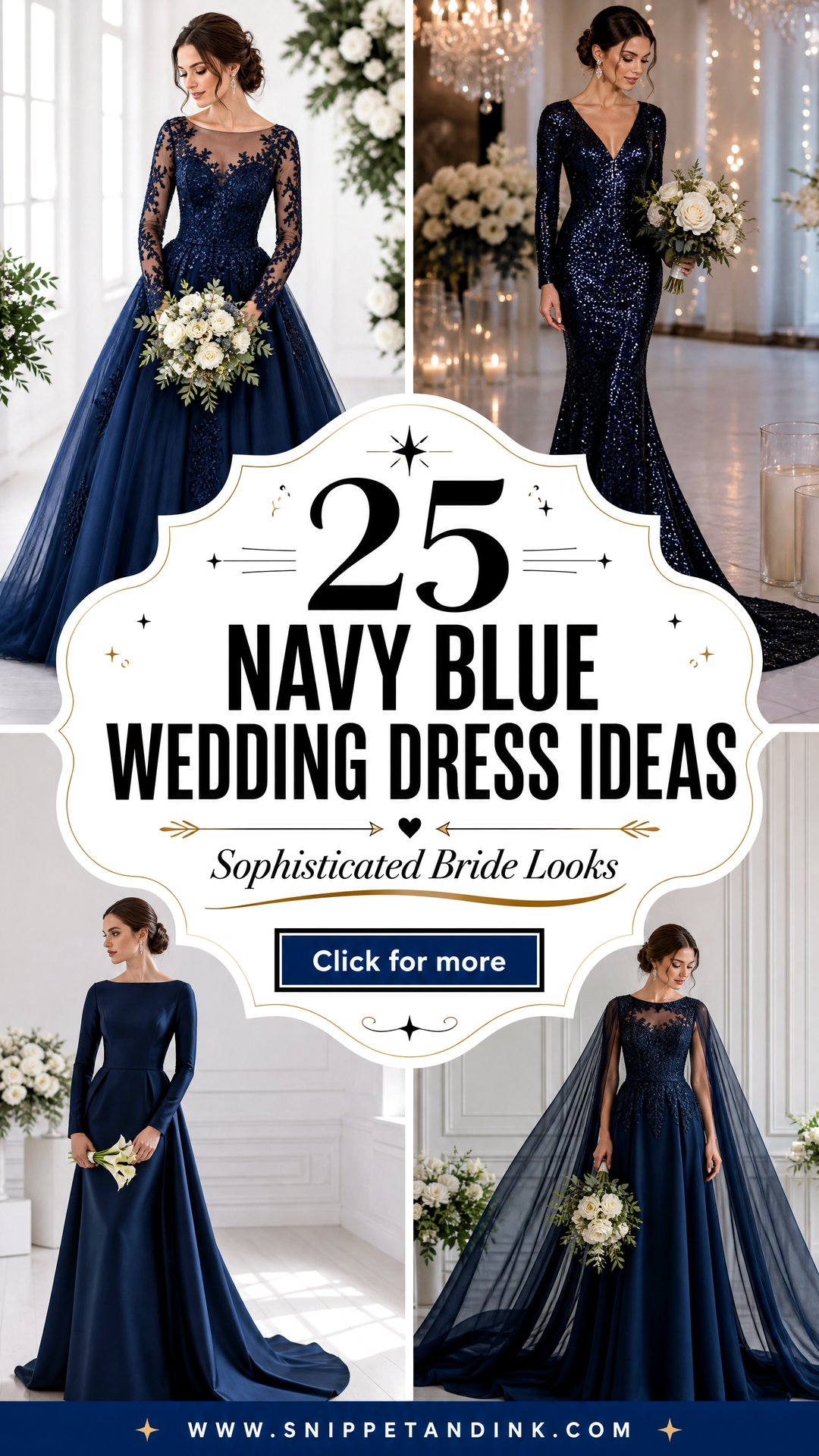 25 Navy Blue Wedding Dress Ideas for Sophisticated Brides - 25 Navy Blue Wedding Dress Ideas for Sophisticated Brides