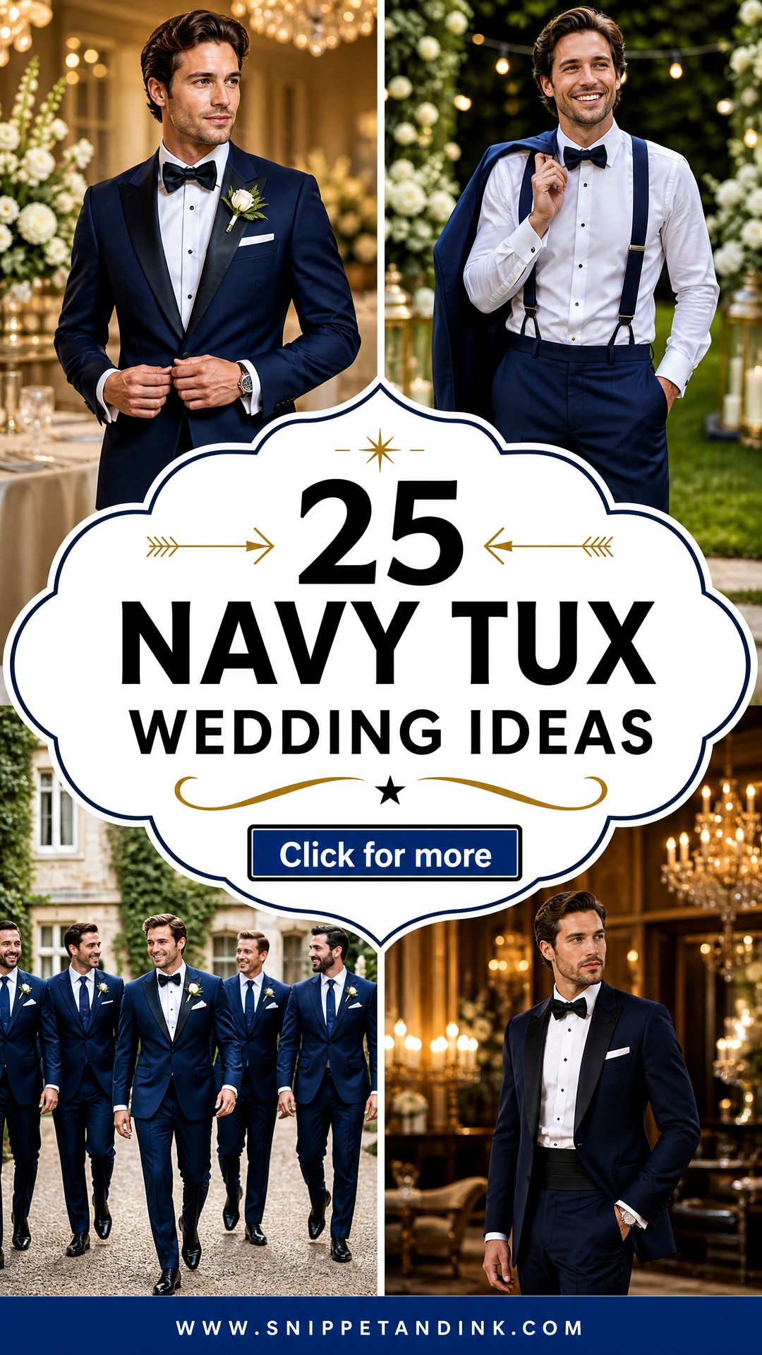 25 Navy Tux Wedding Ideas for a Sharp Modern Groom Style - 25 Navy Tux Wedding Ideas for a Sharp, Modern Groom Style