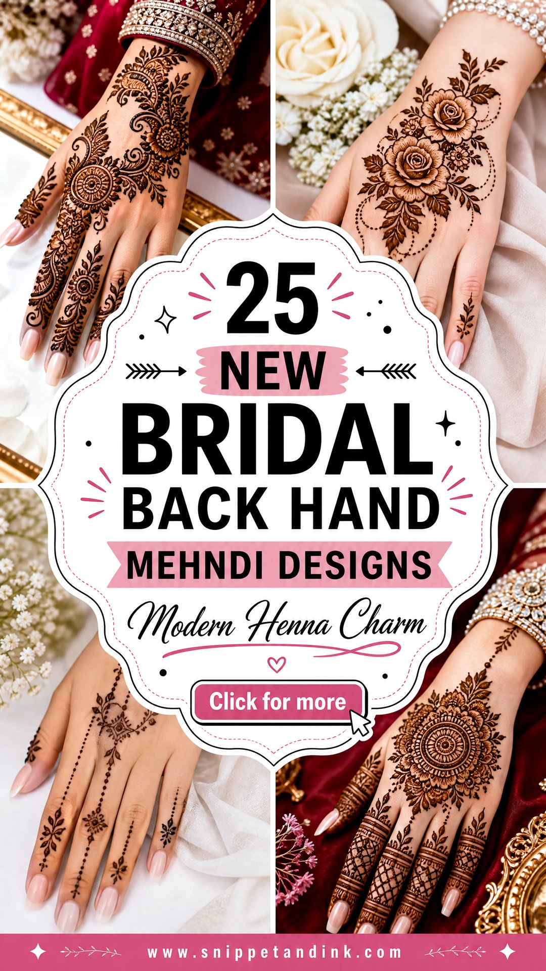 25 New Bridal Back Hand Mehndi Designs for Modern Brides - 25 New Bridal Back Hand Mehndi Designs for Modern Brides
