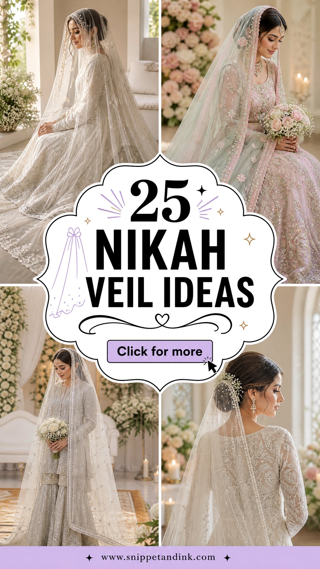 25 Nikah Veil Ideas for an Elegant Modest Wedding-Day Look - 25 Nikah Veil Ideas for an Elegant, Modest Wedding-Day Look