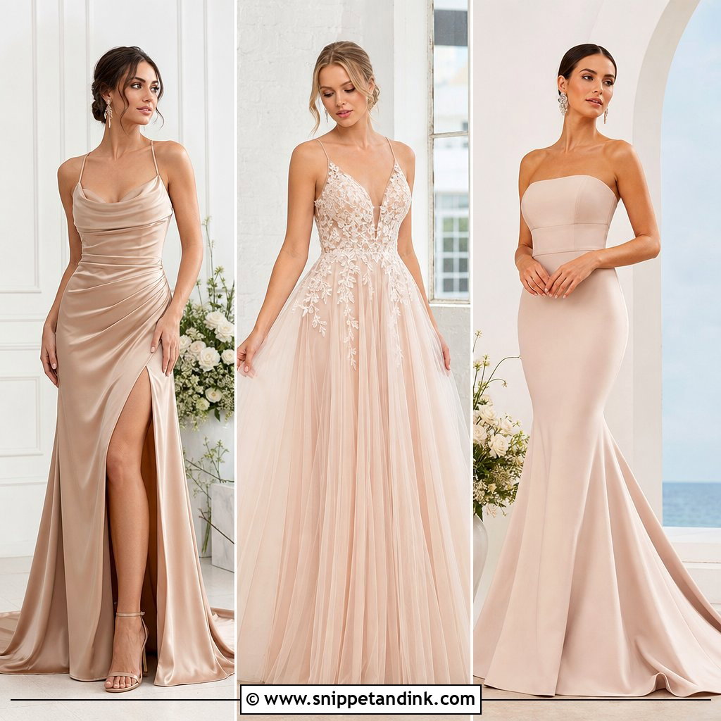 25 Nude Wedding Dress Ideas for a Soft, Romantic Bridal Look