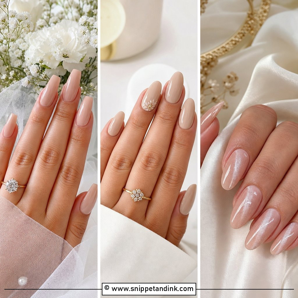 25 Nude Wedding Nails for an Elegant Bridal Manicure Look