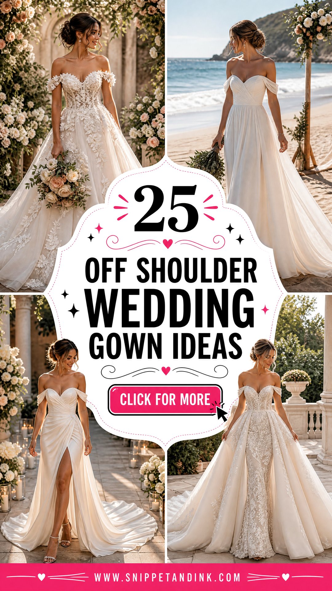 25 Off Shoulder Wedding Gown Ideas for Modern Romantic Brides - 25 Off Shoulder Wedding Gown Ideas for Modern Romantic Brides