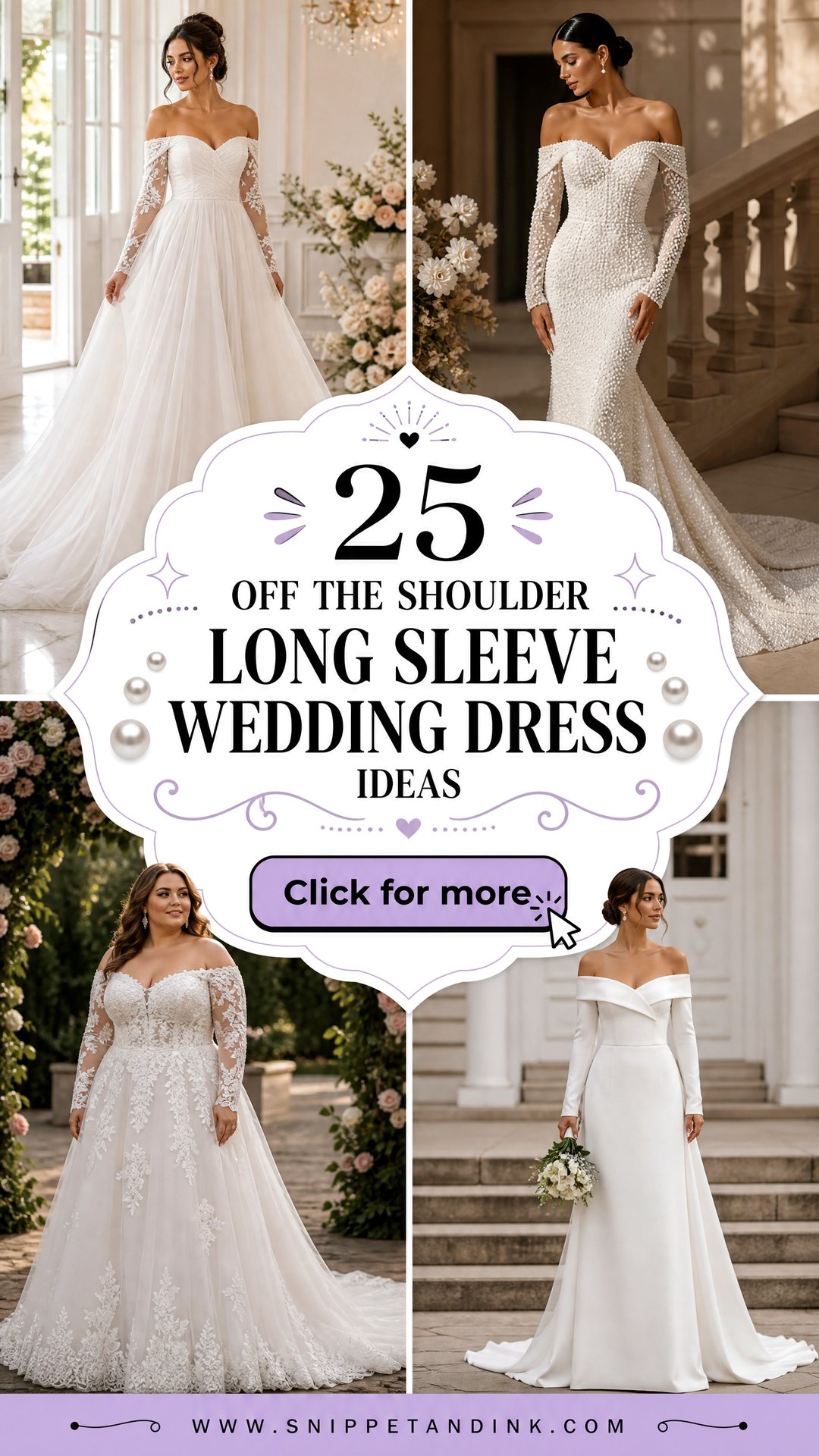 25 Off the Shoulder Long Sleeve Wedding Dress Ideas Brides Love - 25 Off the Shoulder Long Sleeve Wedding Dress Ideas Brides Love