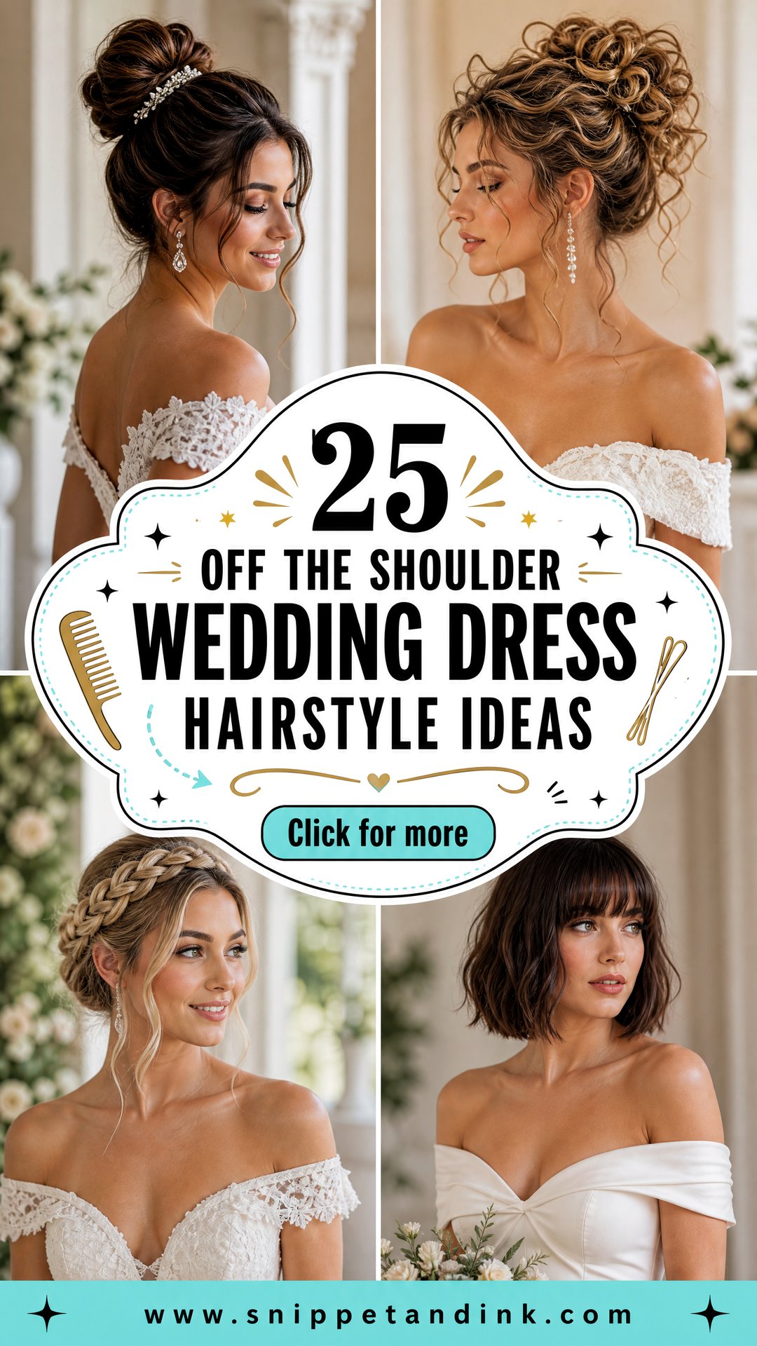 25 Off the Shoulder Wedding Dress Hairstyle Ideas to Try - 25 Off the Shoulder Wedding Dress Hairstyle Ideas to Try