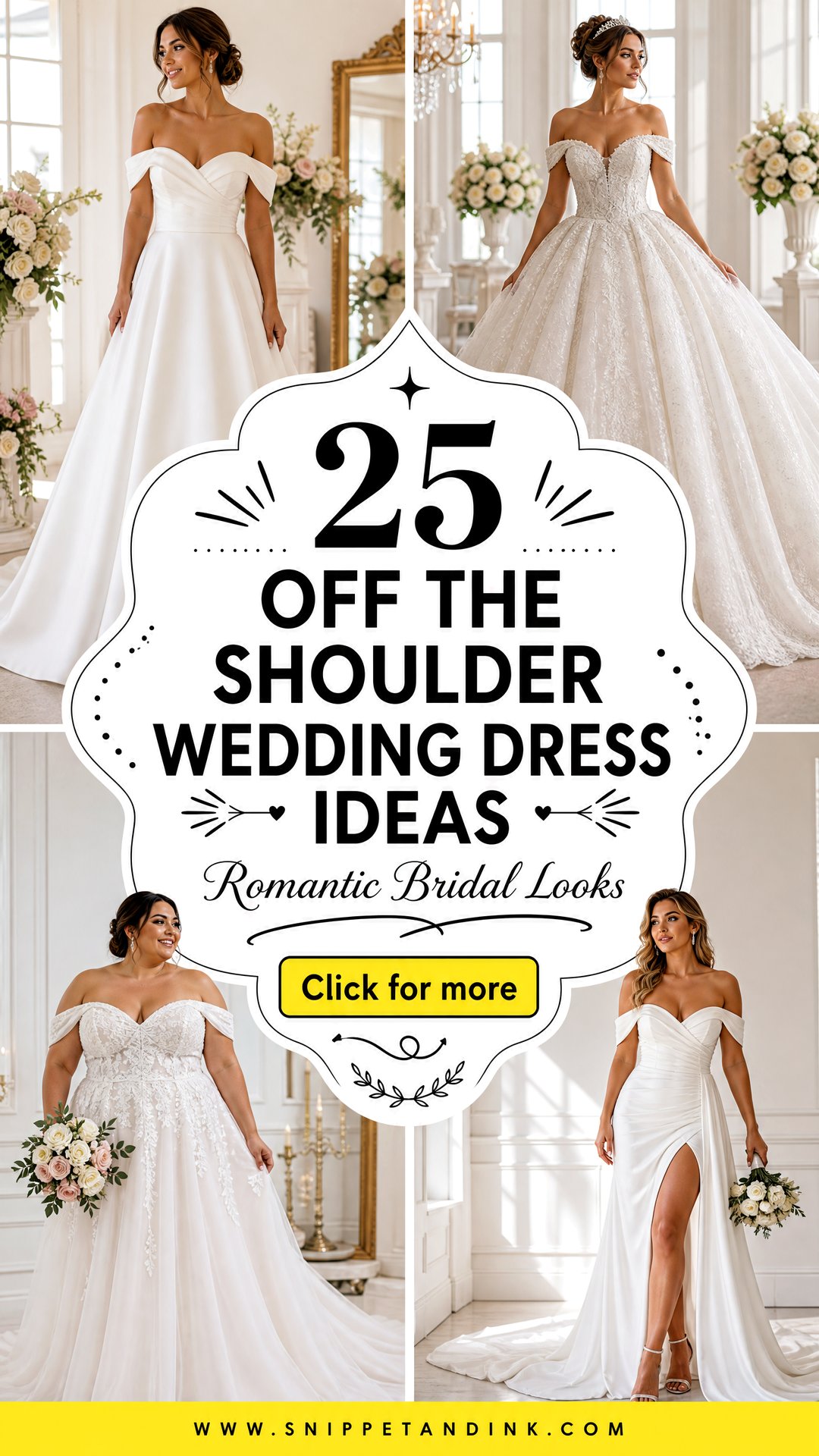 25 Off the Shoulder Wedding Dress Ideas for Romantic Brides - 25 Off the Shoulder Wedding Dress Ideas for Romantic Brides
