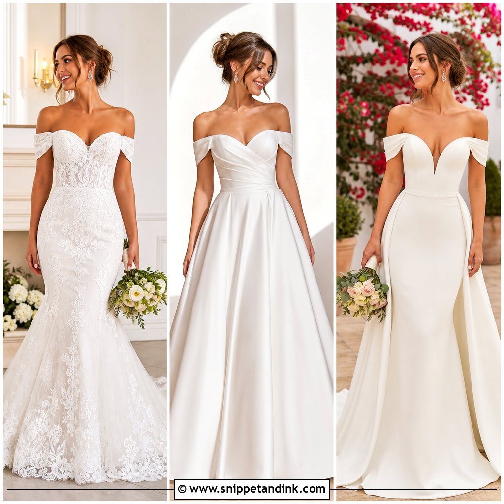 25 Off the Shoulder Wedding Dress Ideas
