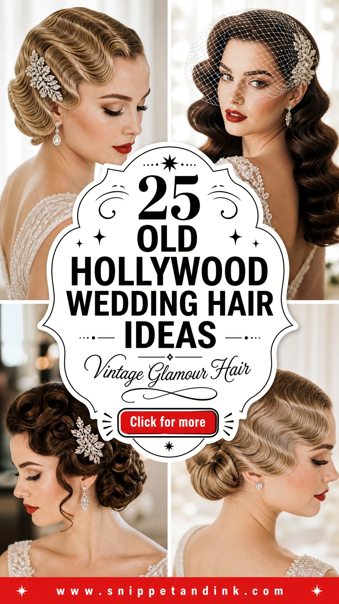 25 Old Hollywood Wedding Hair Ideas for Vintage Glamour - 25 Old Hollywood Wedding Hair Ideas for Vintage Glamour