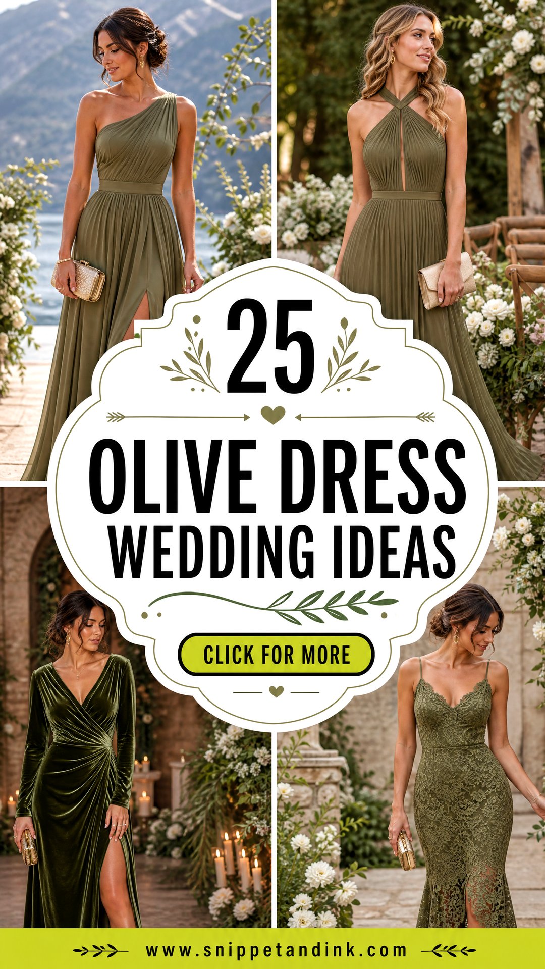 25 Olive Dress Wedding Ideas for Chic Nature-Inspired Brides - 25 Olive Dress Wedding Ideas for Chic, Nature-Inspired Brides