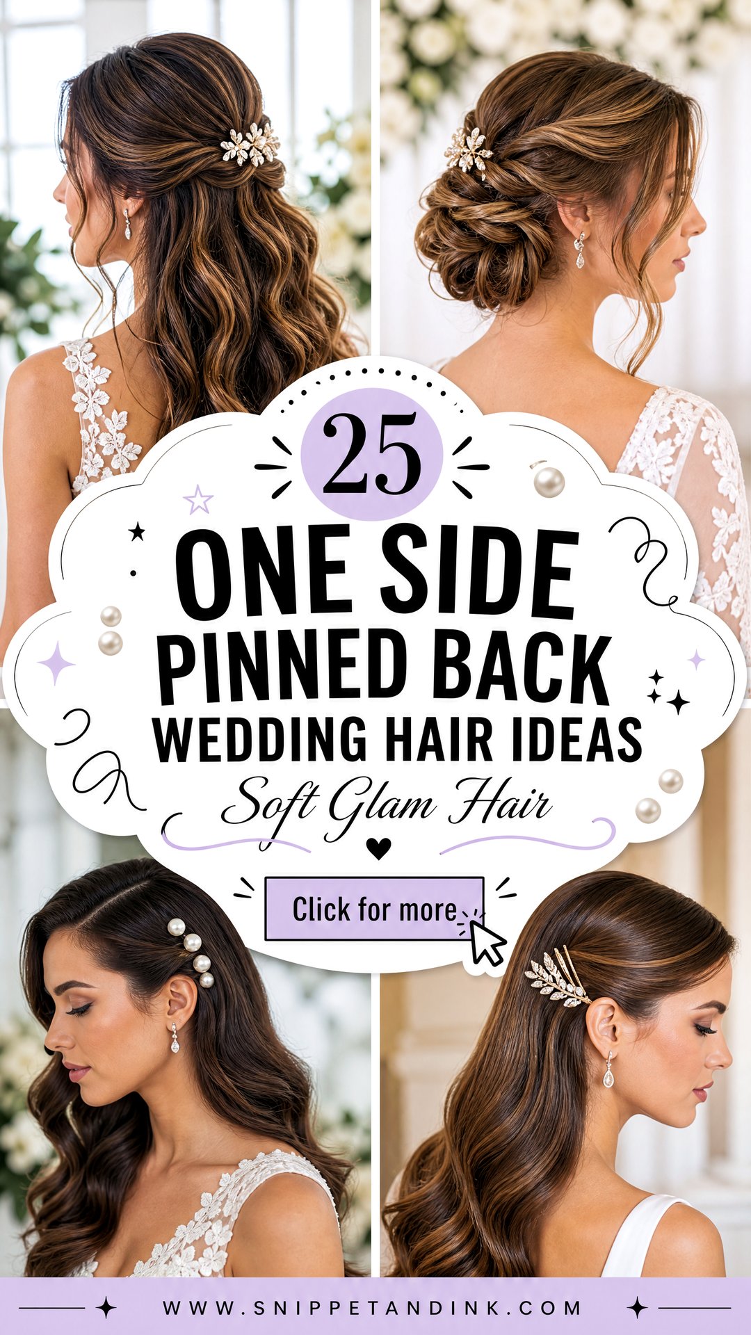 25 One Side Pinned Back Wedding Hair Ideas for Soft Glam - 25 One Side Pinned Back Wedding Hair Ideas for Soft Glam