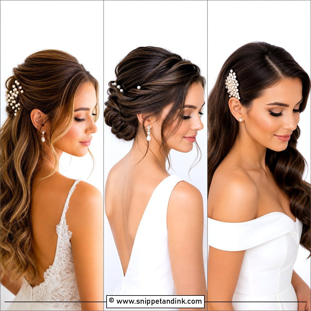 25 One Side Pinned Back Wedding Hair Ideas for Soft Glam