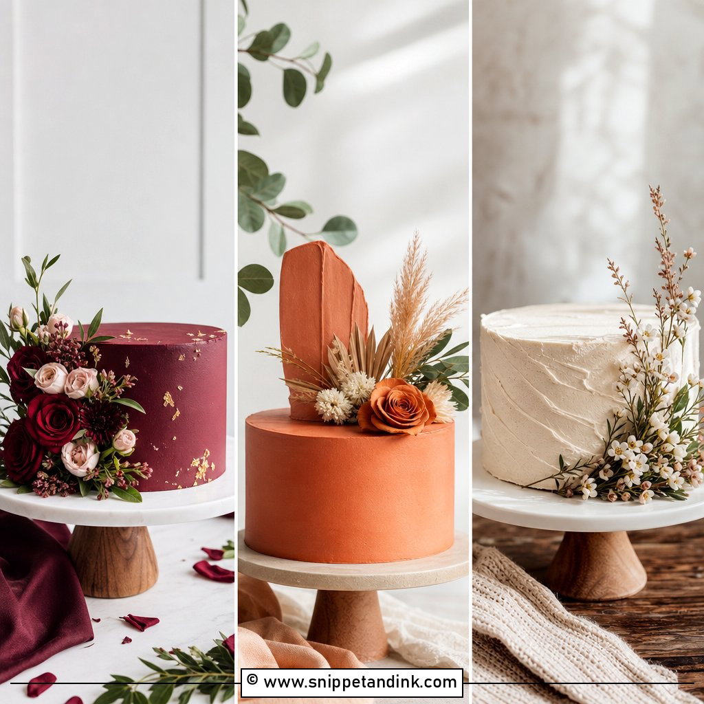 25 One Tier Fall Wedding Cake Ideas for Cozy Receptions
