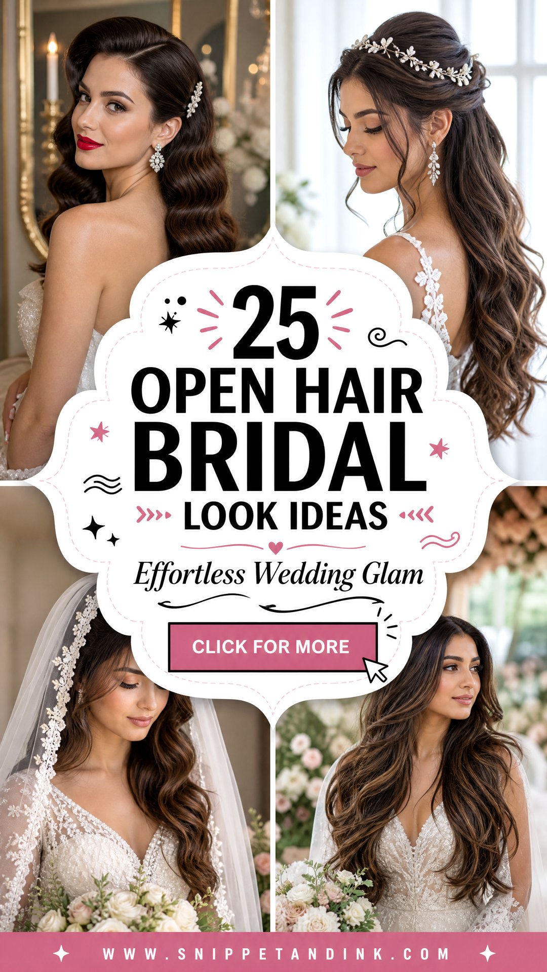 25 Open Hair Bridal Look Ideas for Effortless Wedding Glam - 25 Open Hair Bridal Look Ideas for Effortless Wedding Glam