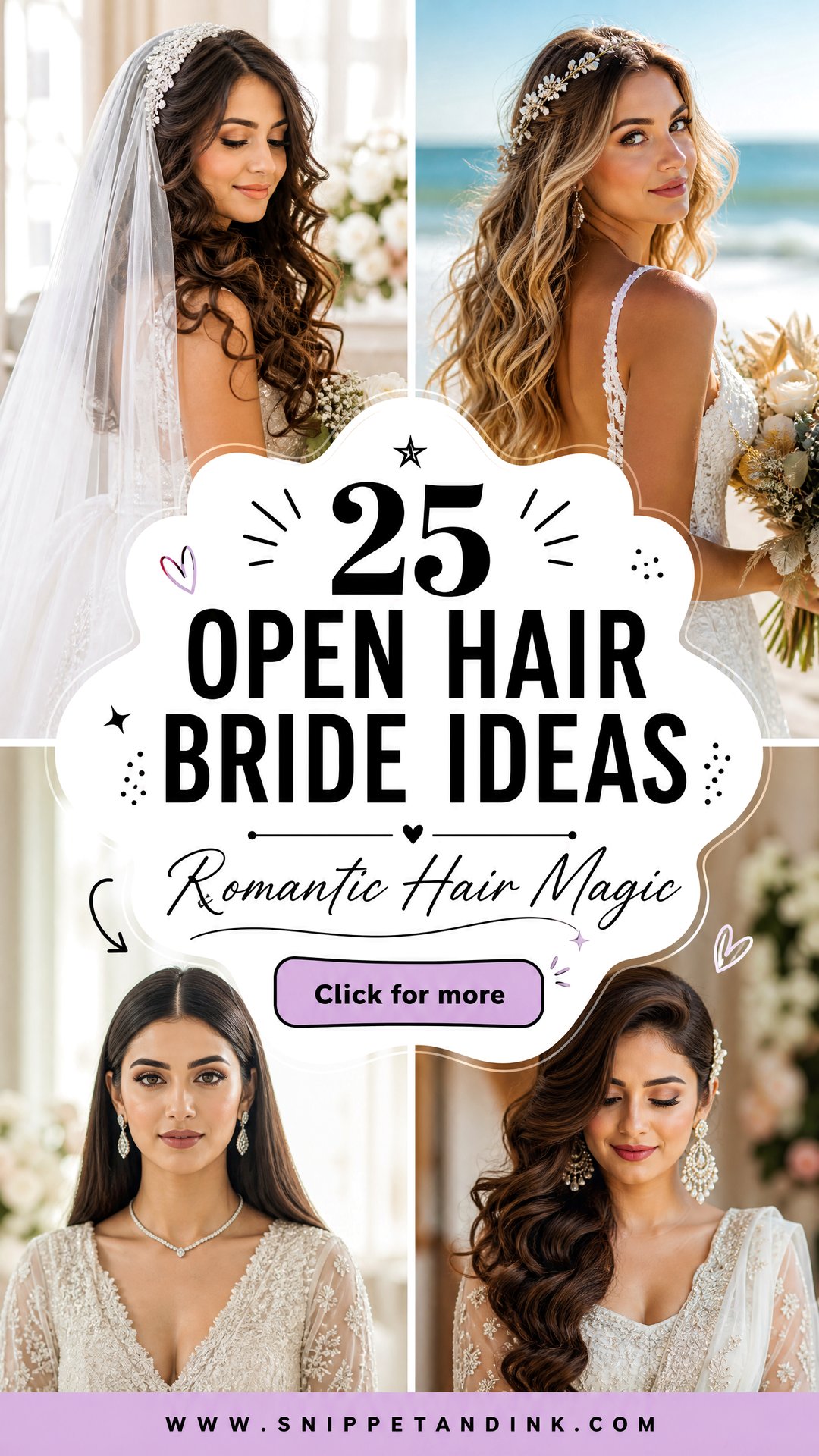 25 Open Hair Bride Ideas for Romantic Wedding Style - 25 Open Hair Bride Ideas for Romantic Wedding Style