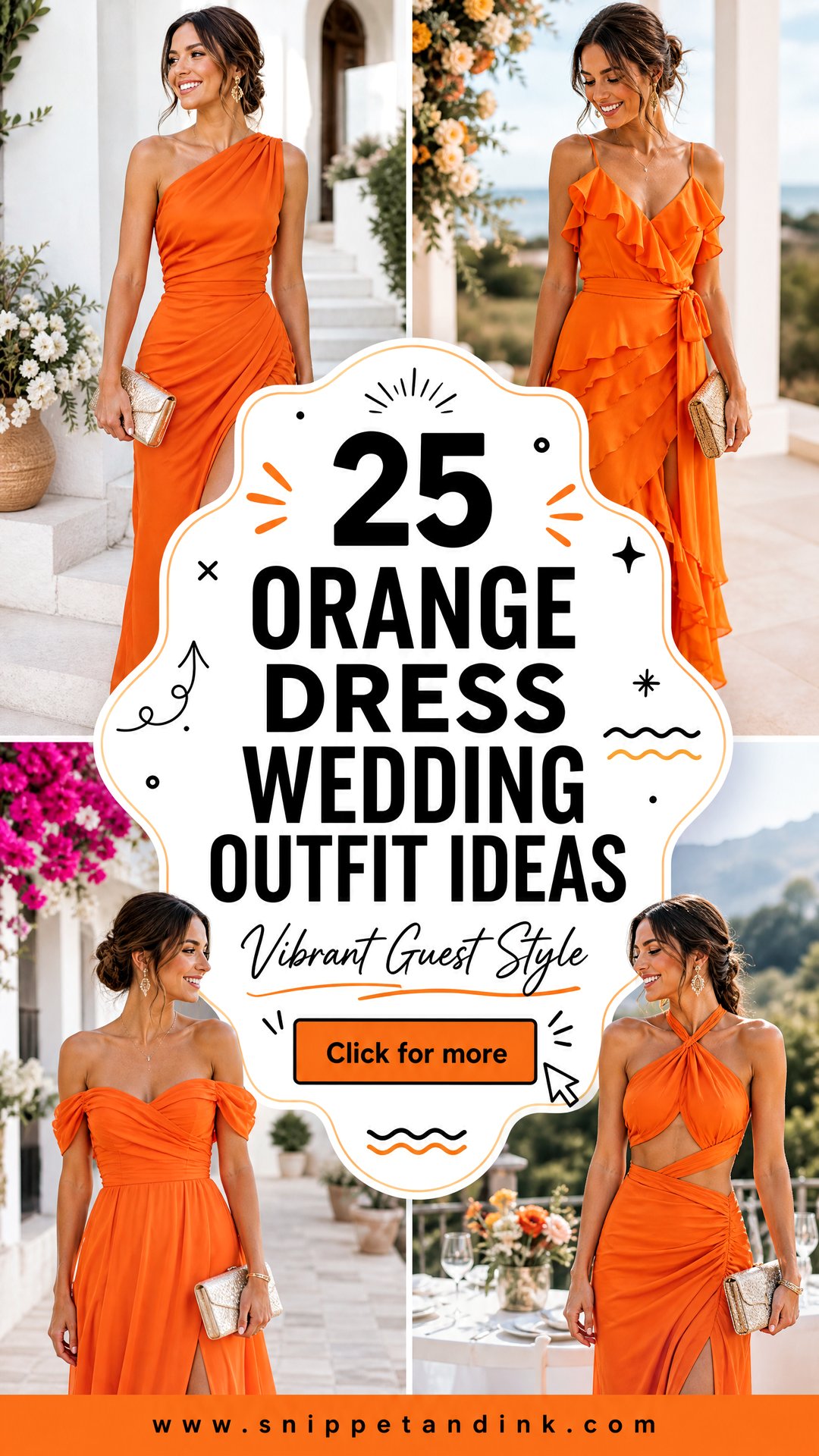 25 Orange Dress Wedding Outfit Ideas for Vibrant Guests - 25 Orange Dress Wedding Outfit Ideas for Vibrant Guests