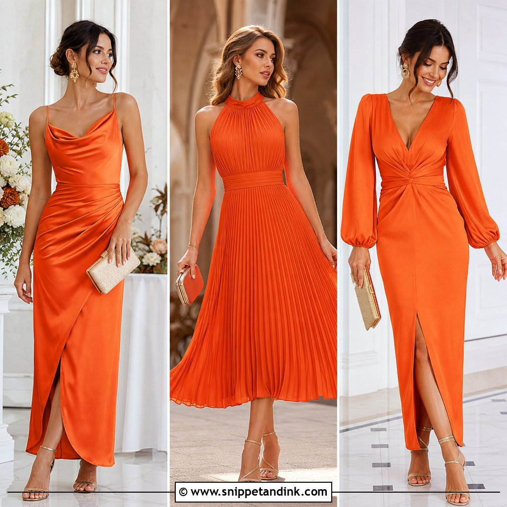 25 Orange Dress Wedding Outfit Ideas