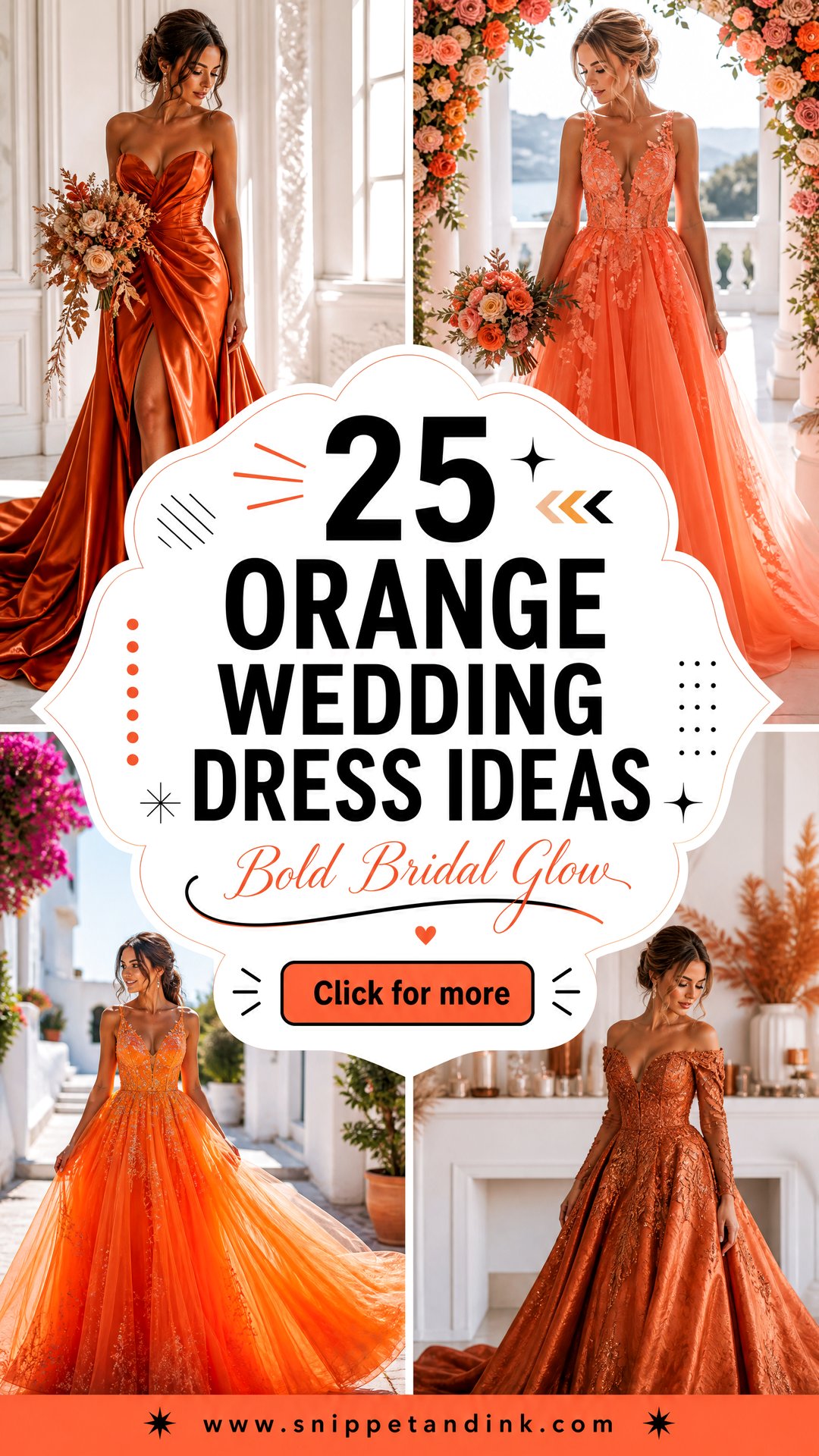 25 Orange Wedding Dress Ideas for Bold Bridal Style Moments - 25 Orange Wedding Dress Ideas for Bold Bridal Style Moments