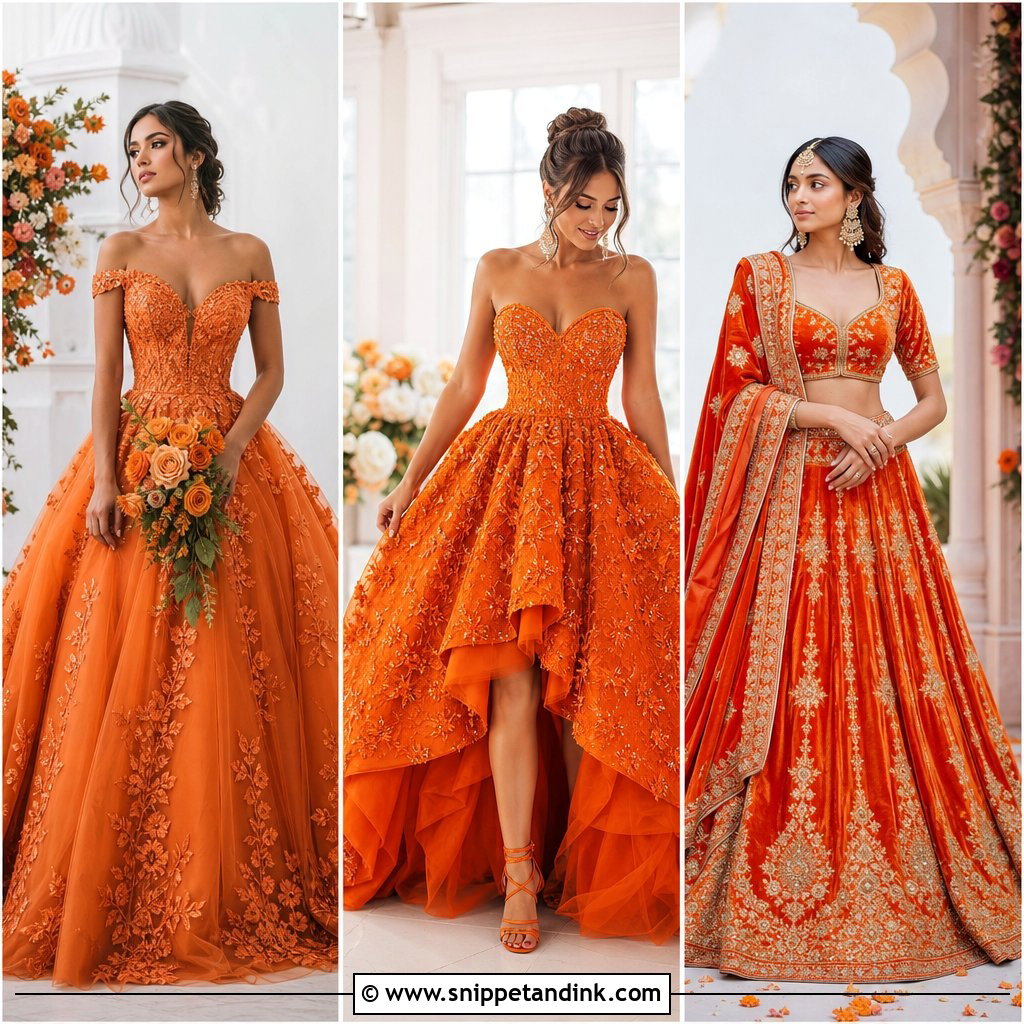 25 Orange Wedding Dress Ideas