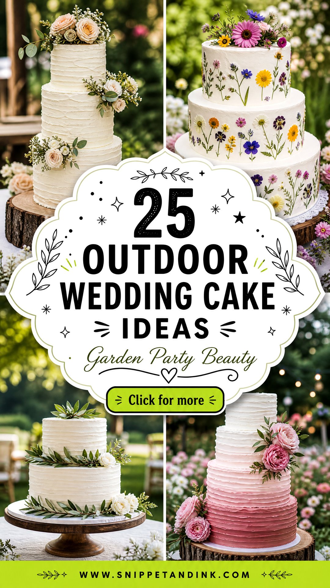25 Outdoor Wedding Cake Ideas for a Beautiful Garden Party - 25 Outdoor Wedding Cake Ideas for a Beautiful Garden Party