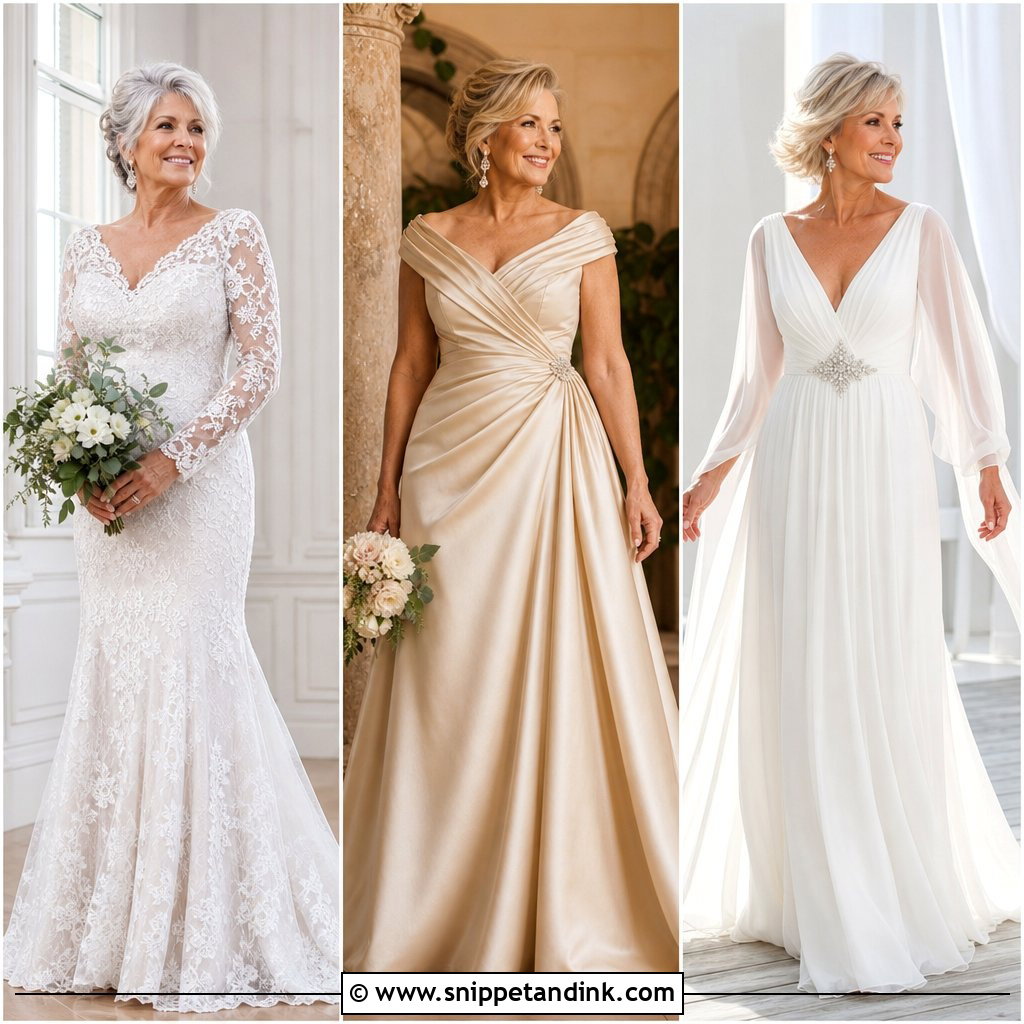 25 Over 50 Wedding Dress Ideas for Confident, Elegant Brides