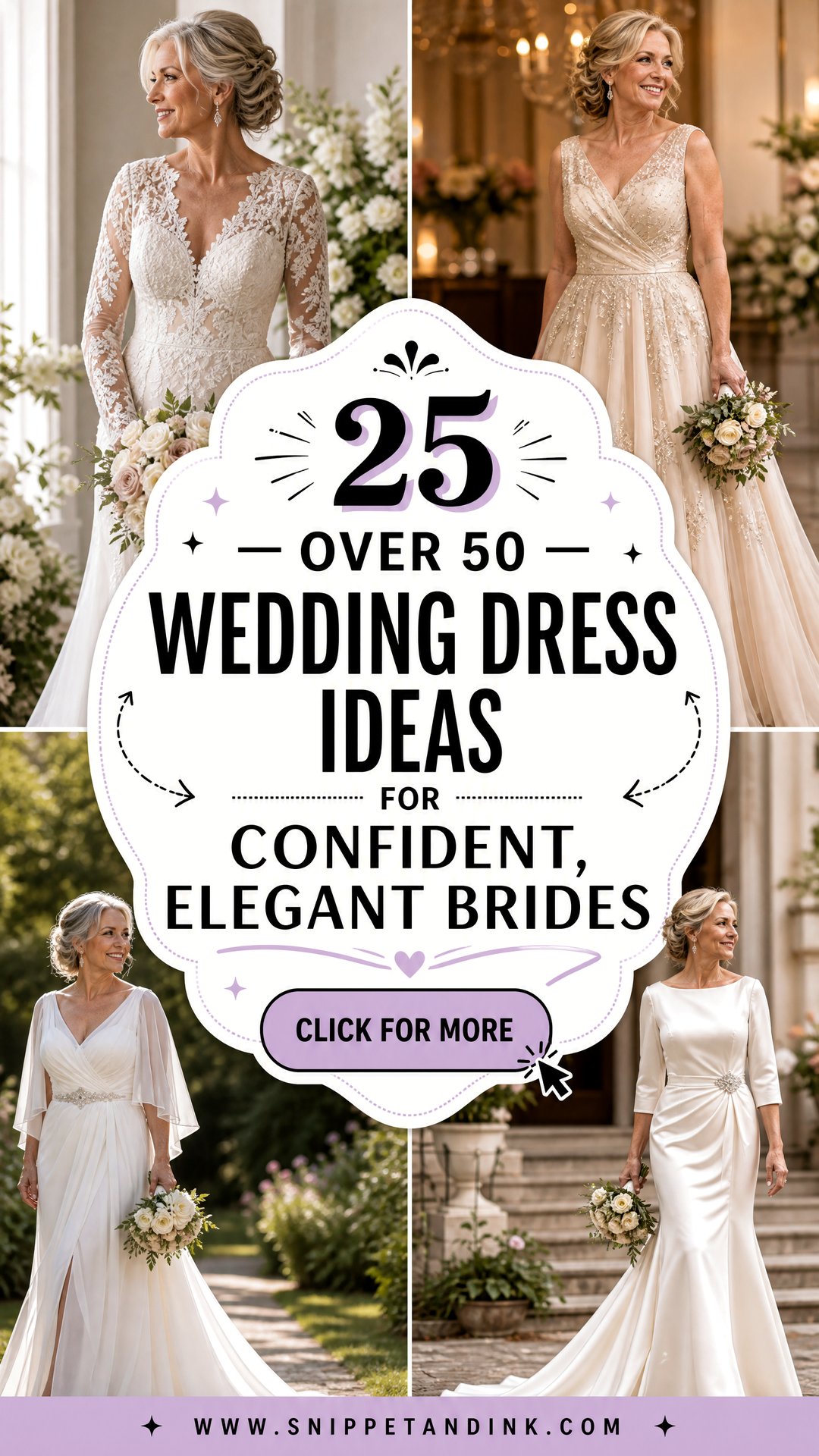 25 Over 50 Wedding Dress Ideas for Confident Elegant Brides - 25 Over 50 Wedding Dress Ideas for Confident, Elegant Brides