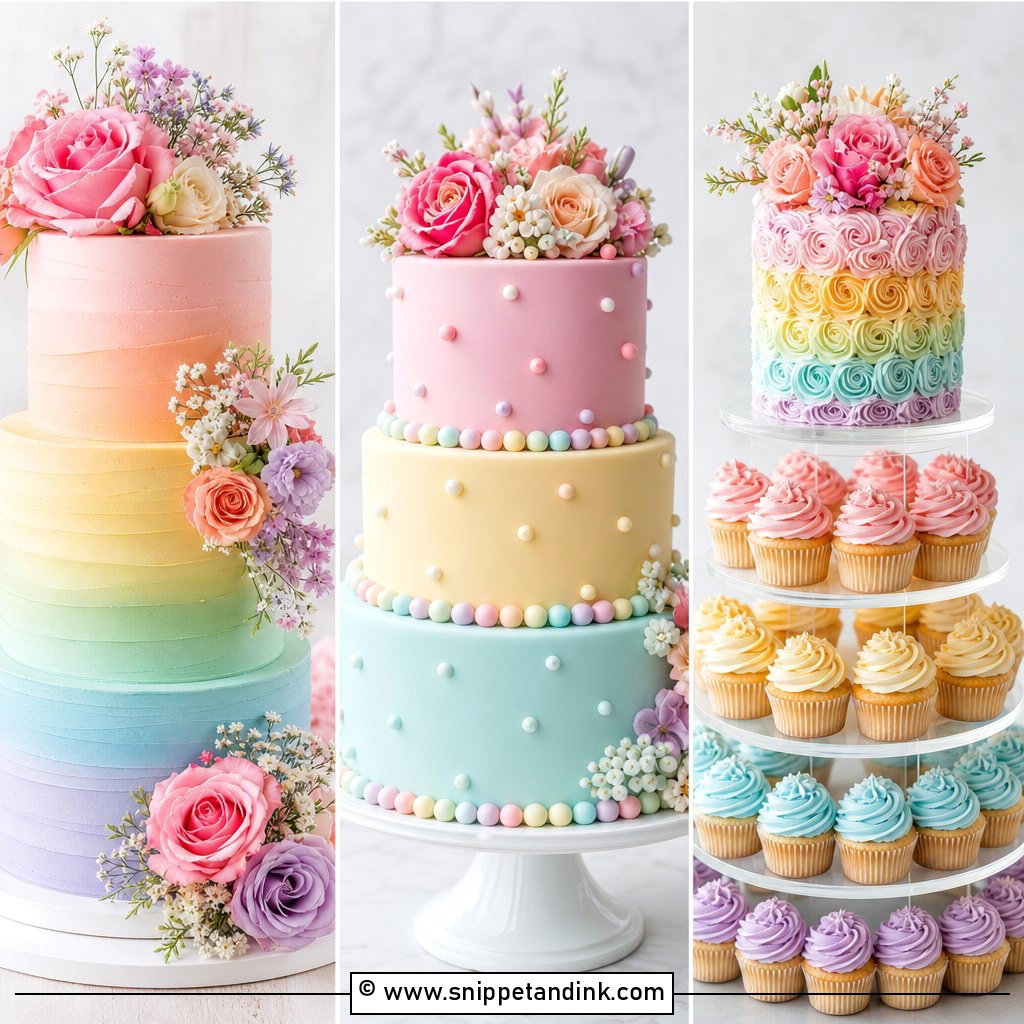 25 Pastel Rainbow Wedding Cake Ideas for Whimsical Brides