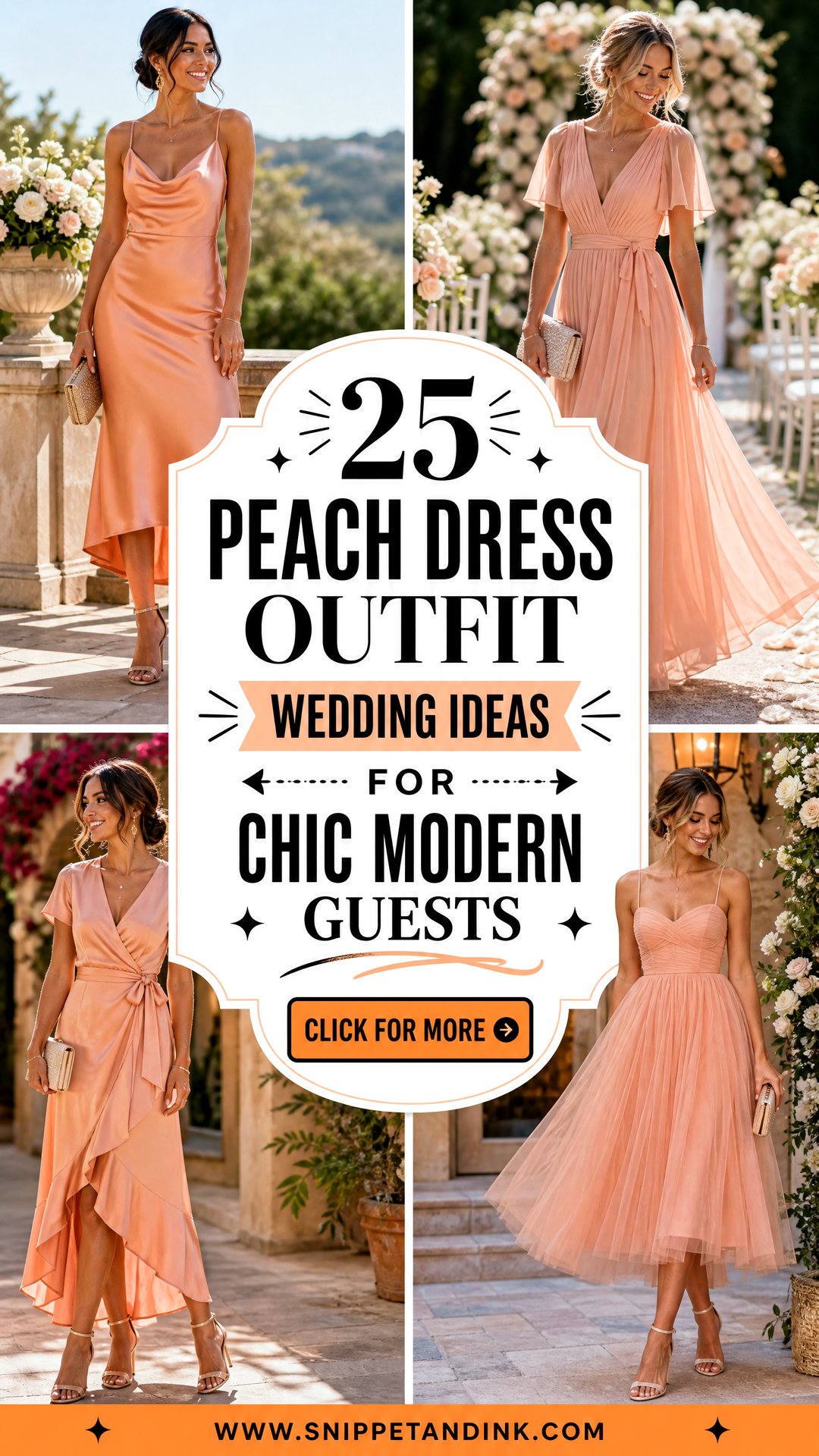 25 Peach Dress Outfit Wedding Ideas for Chic Modern Guests - 25 Peach Dress Outfit Wedding Ideas for Chic Modern Guests