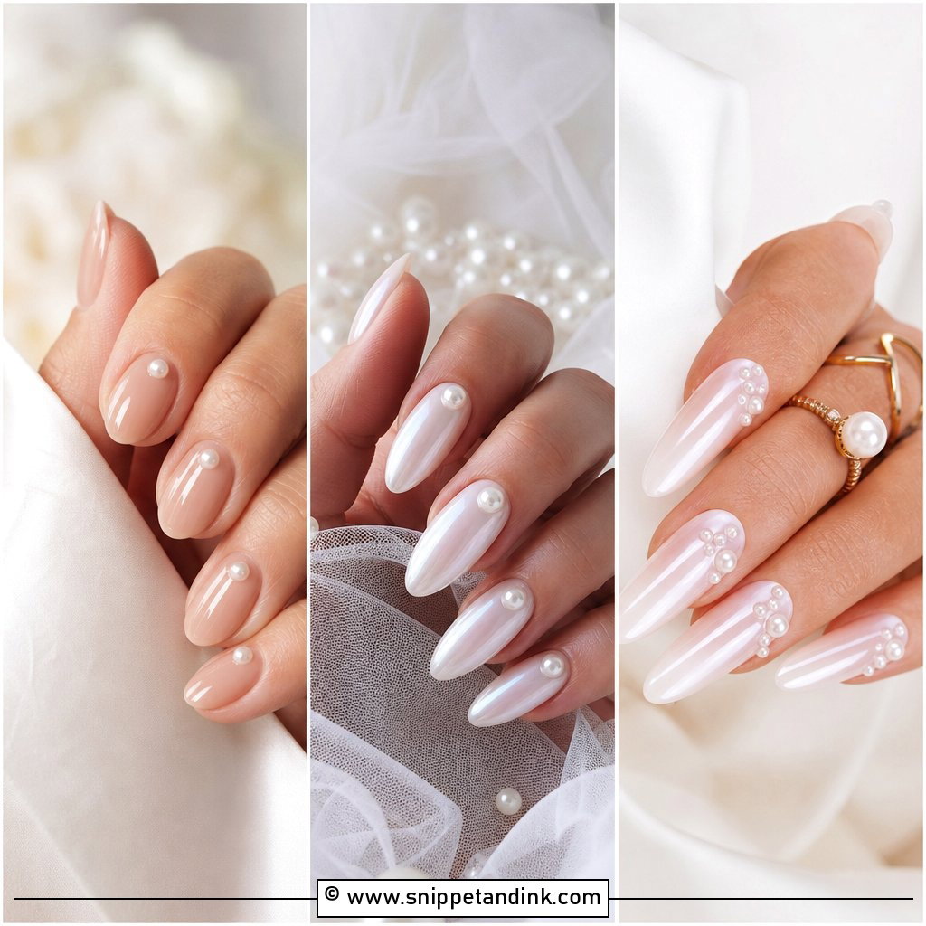 25 Pearl Wedding Nails for a Chic Bridal Manicure