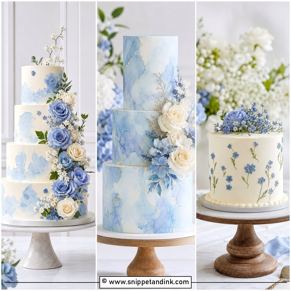 25 Periwinkle Wedding Cake Ideas for a Dreamy Reception