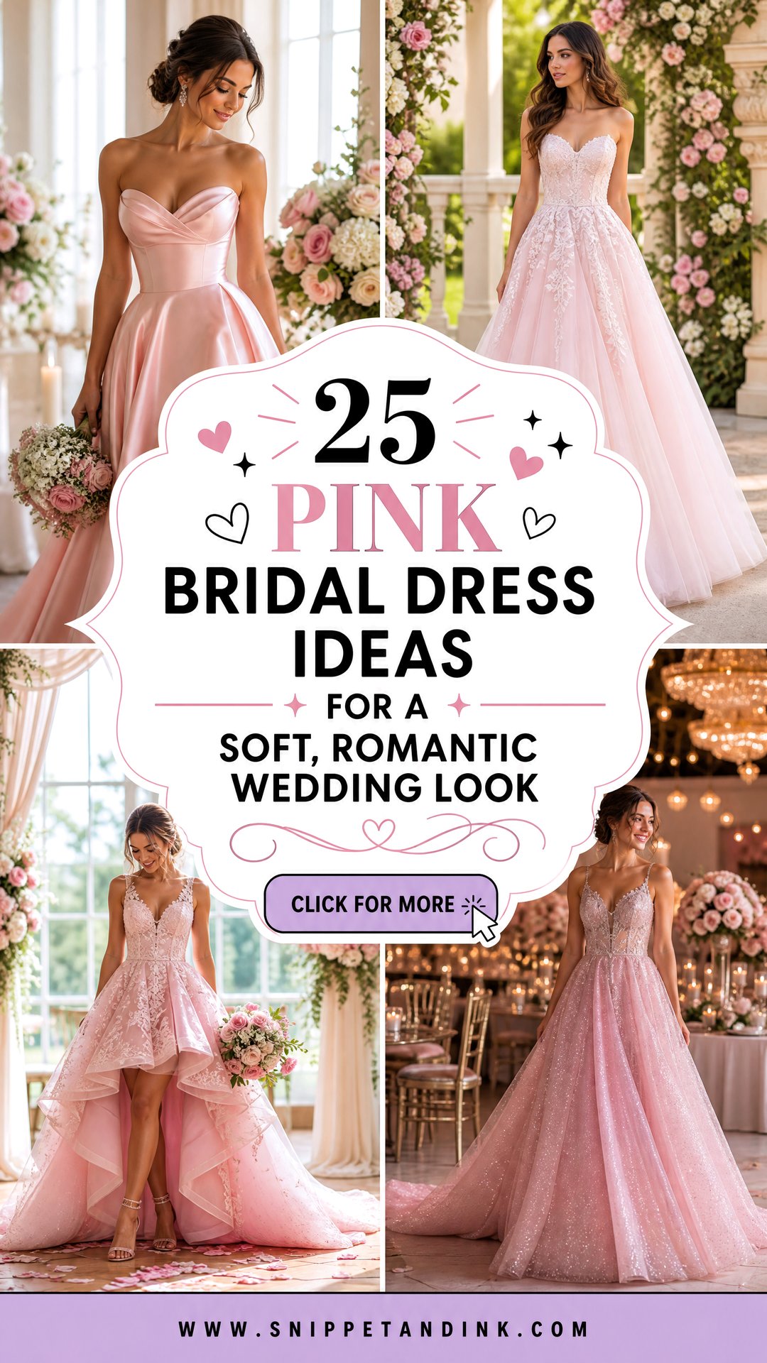 25 Pink Bridal Dress Ideas for a Soft Romantic Wedding Look - 25 Pink Bridal Dress Ideas for a Soft, Romantic Wedding Look
