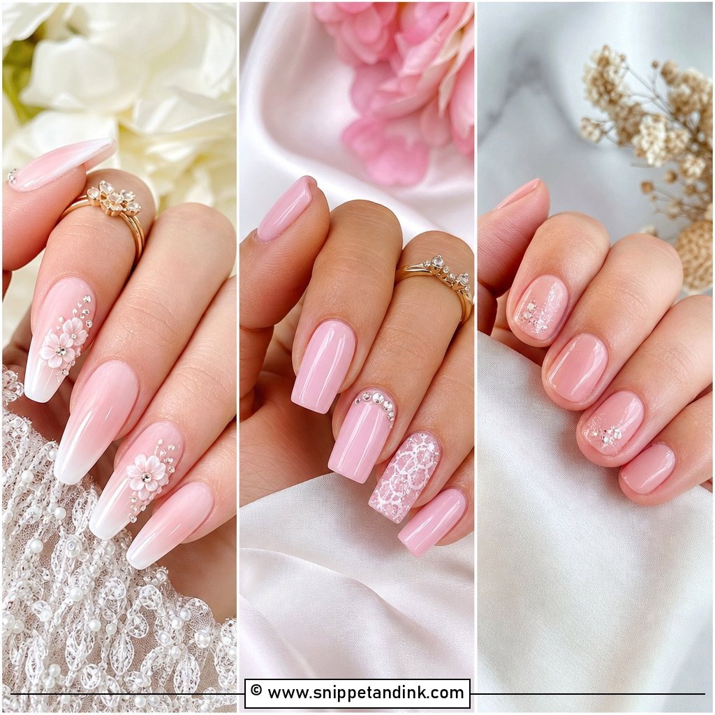 25 Pink Bridal Nails Romantic Wedding Manicure Inspo
