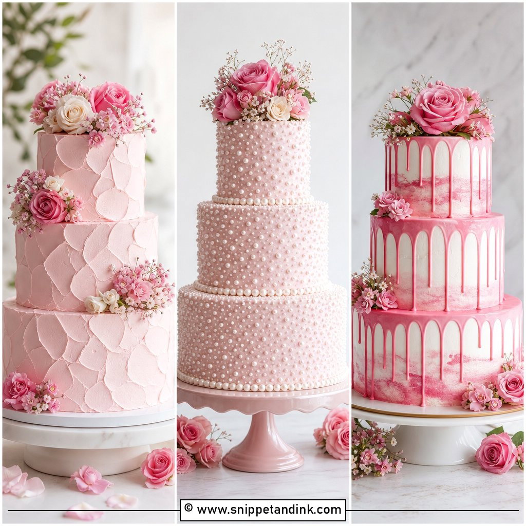 25 Pink Colour Cake Designs for Wedding Elegant Inspo
