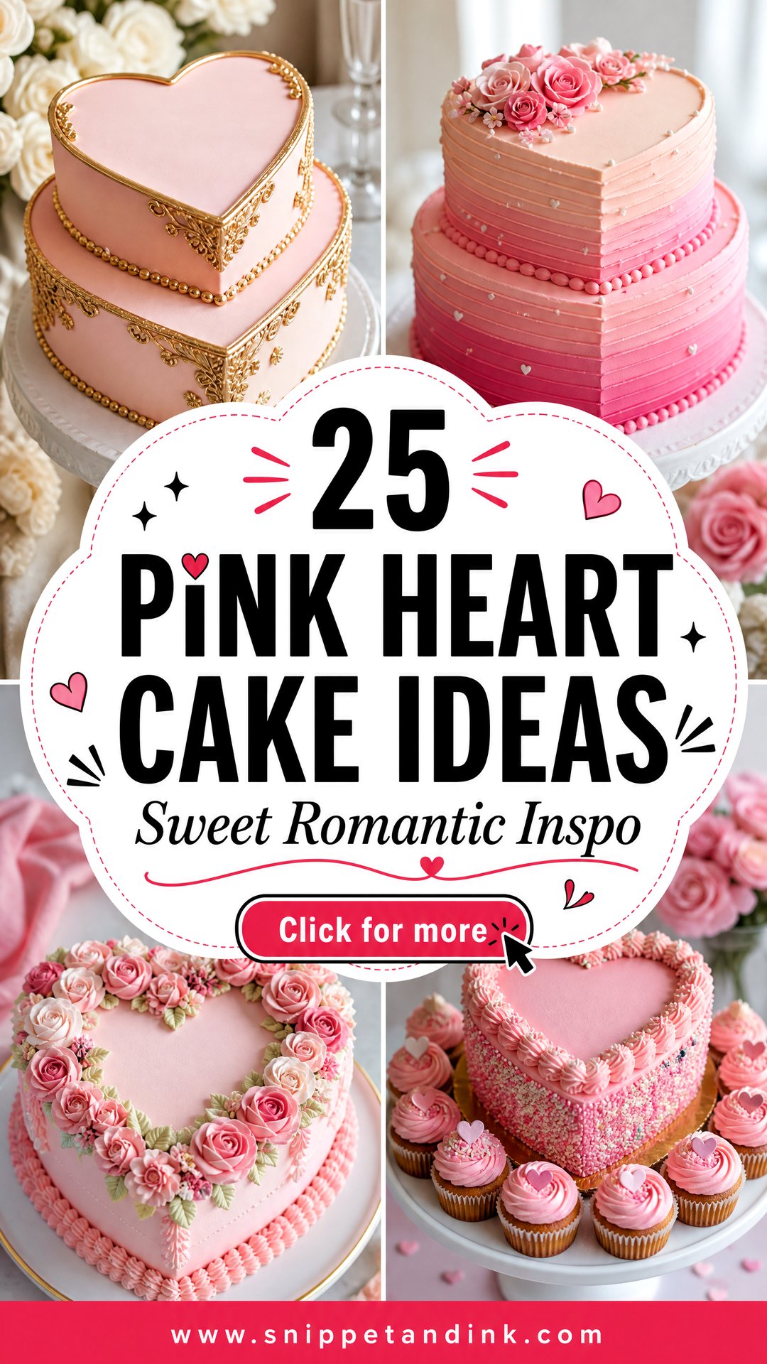 25 Pink Heart Cake Ideas for Wedding Sweet Romantic Inspo - 25 Pink Heart Cake Ideas for Wedding: Sweet Romantic Inspo