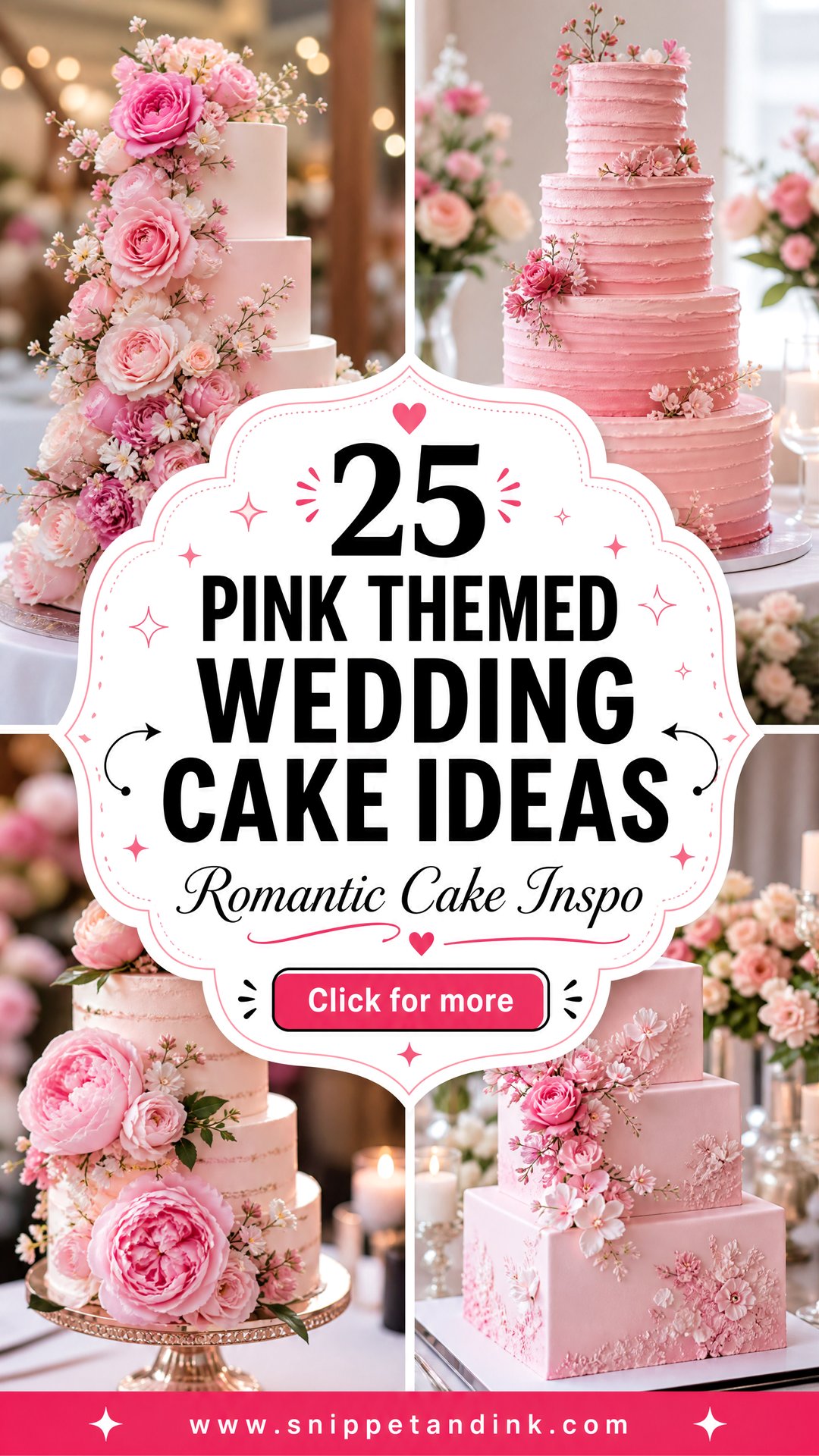25 Pink Themed Wedding Cake Ideas for Romantic Receptions - 25 Pink Themed Wedding Cake Ideas for Romantic Receptions