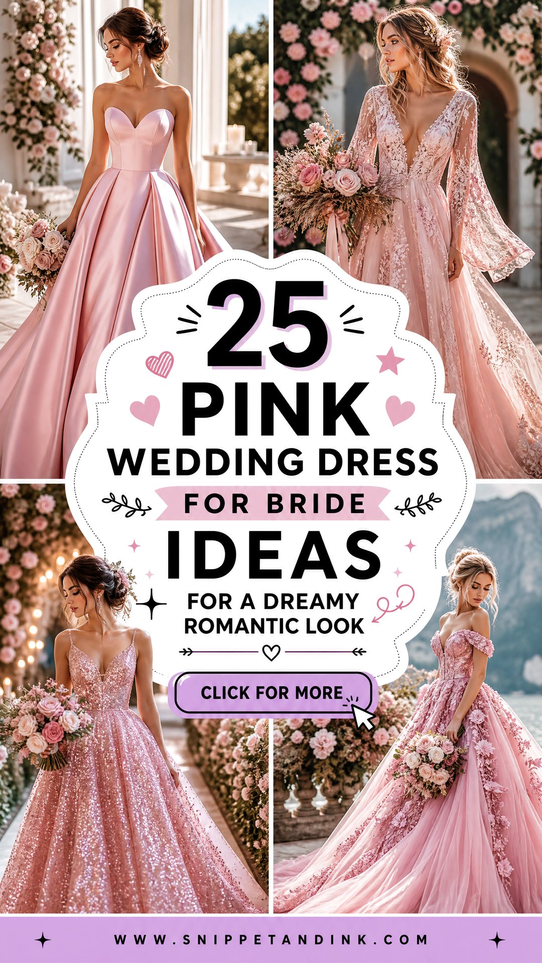 25 Pink Wedding Dress for Bride Ideas for a Dreamy Romantic Look - 25 Pink Wedding Dress for Bride Ideas for a Dreamy Romantic Look