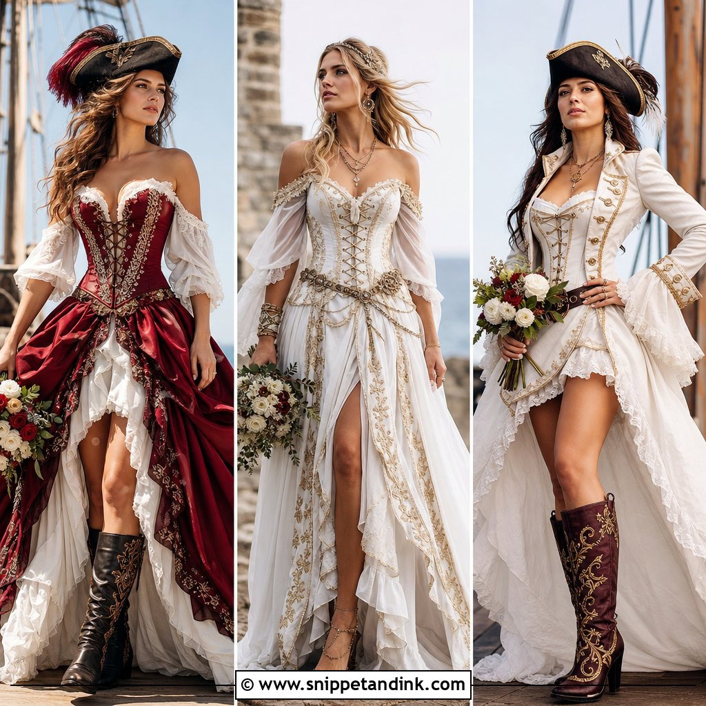 25 Pirate Wedding Dress Ideas for a Bold Nautical Celebration