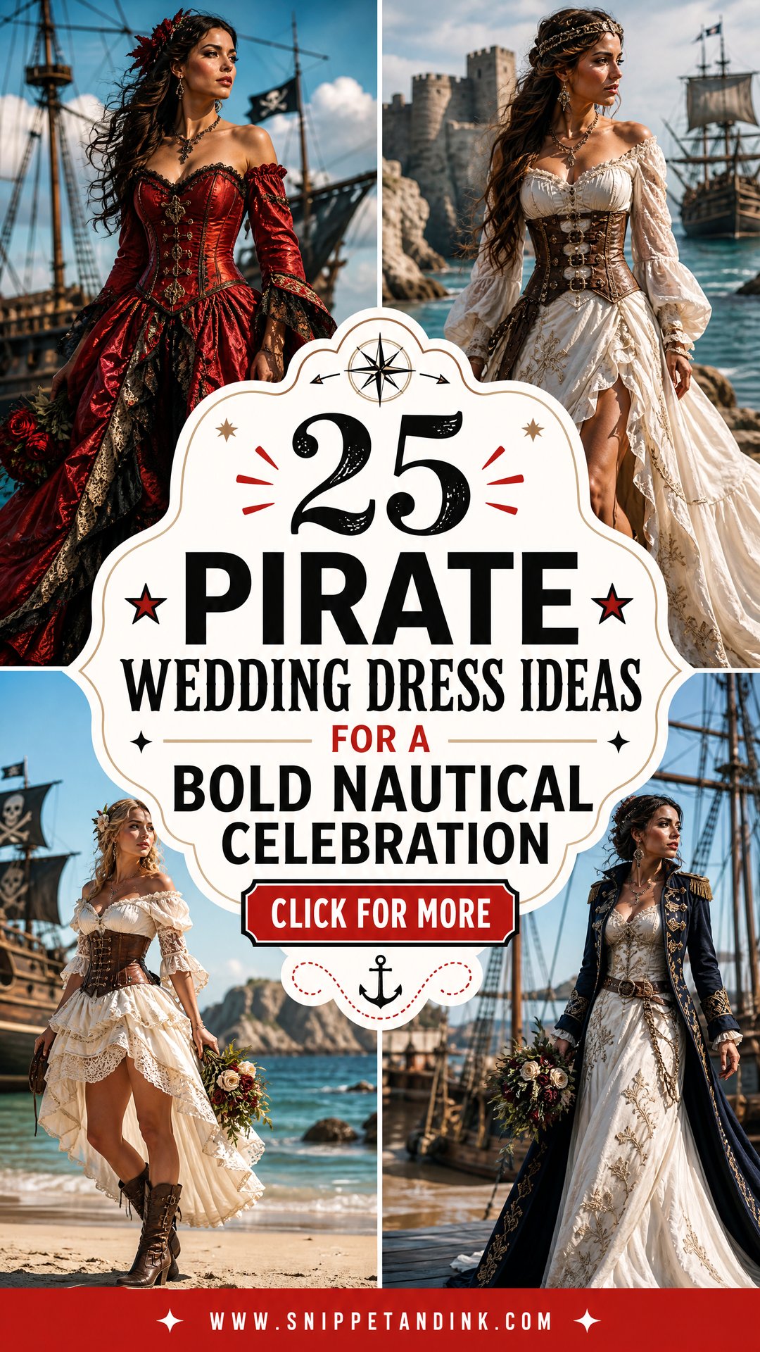 25 Pirate Wedding Dress Ideas for a Bold Nautical Celebration - 25 Pirate Wedding Dress Ideas for a Bold Nautical Celebration