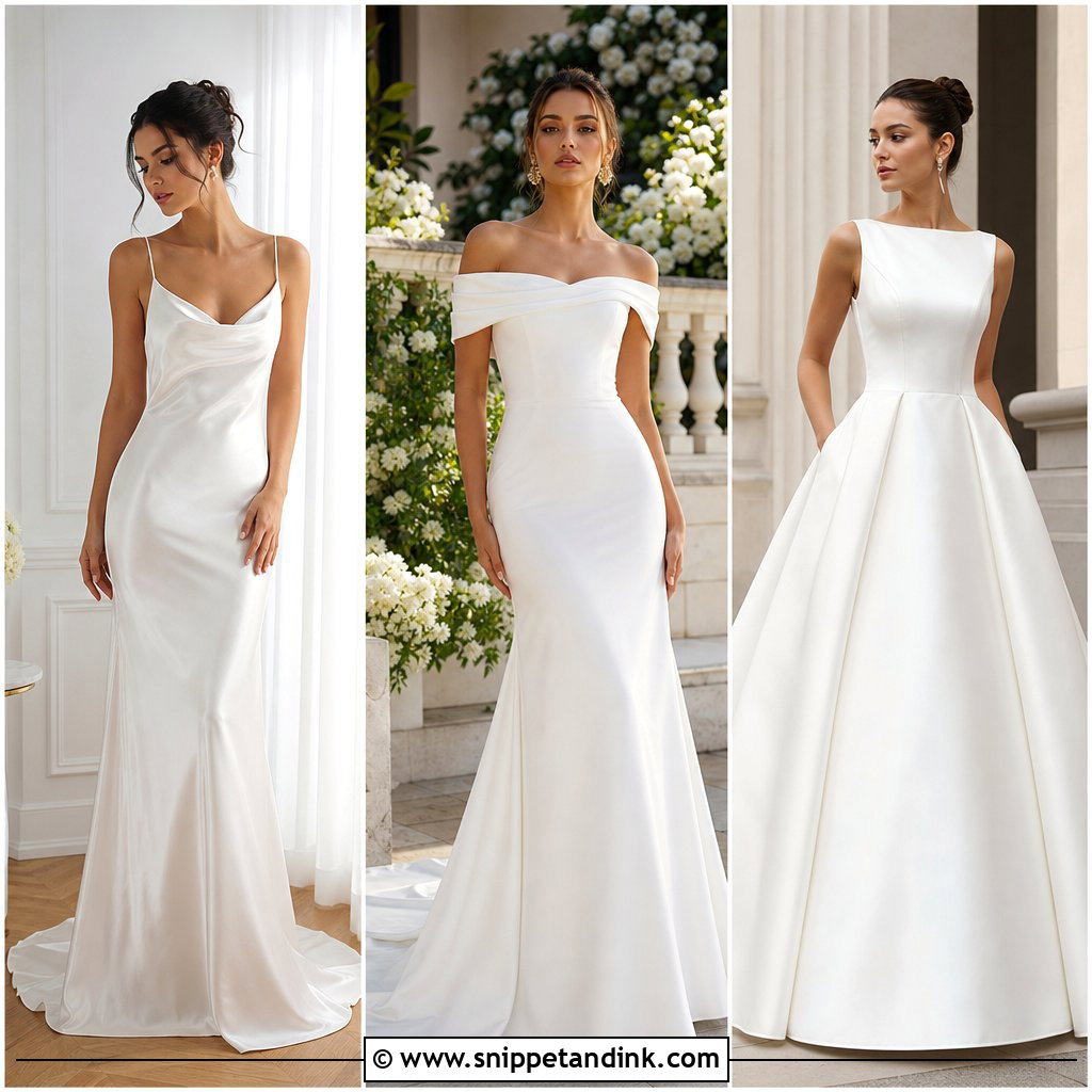 25 Plain White Wedding Dress Ideas for Timeless Minimalist Brides