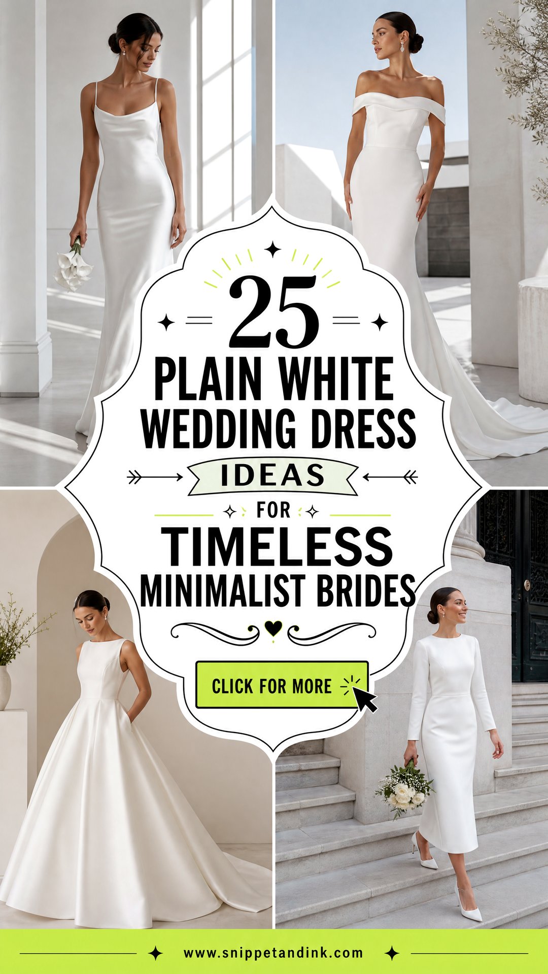 25 Plain White Wedding Dress Ideas for Timeless Minimalist Brides - 25 Plain White Wedding Dress Ideas for Timeless Minimalist Brides
