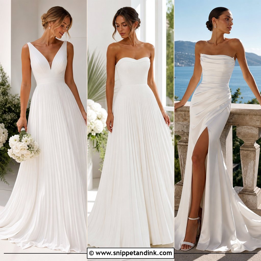 25 Pleated Wedding Dress Ideas for Modern Texture-Loving Brides