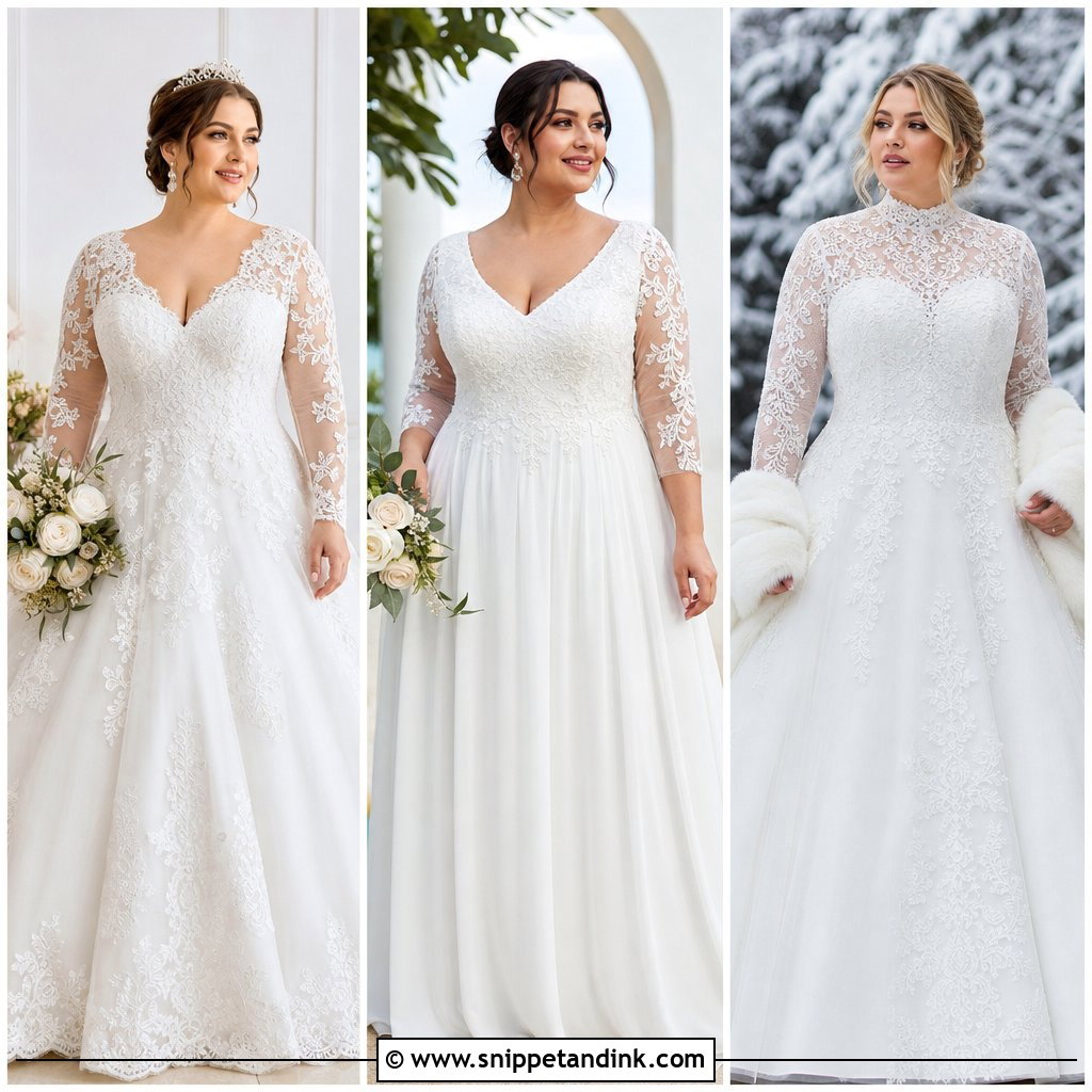 25 Plus Size Wedding Dresses with Sleeves