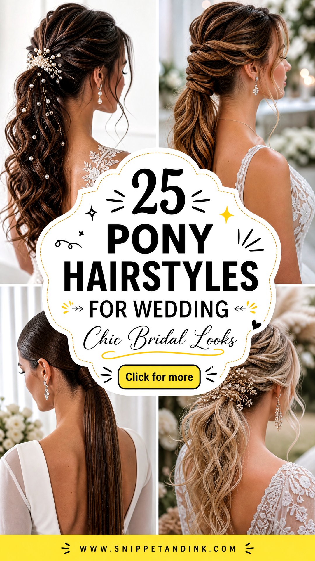25 Pony Hairstyles for Wedding Chic Bridal Looks To Love - 25 Pony Hairstyles for Wedding: Chic Bridal Looks To Love