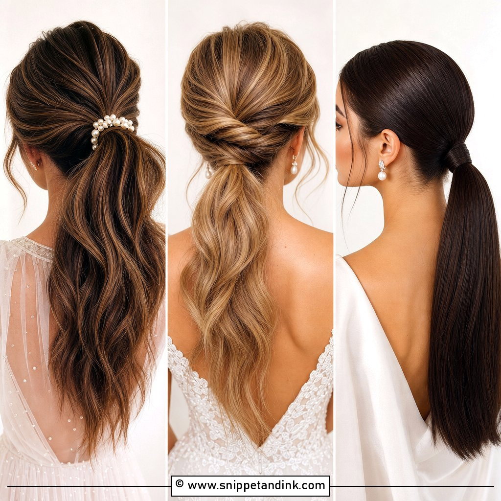 25 Pony Hairstyles for Wedding Chic Bridal Looks To Love