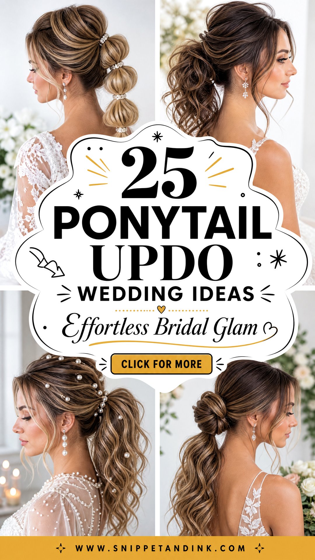 25 Ponytail Updo Wedding Ideas For Effortless Bridal Glam - 25 Ponytail Updo Wedding Ideas For Effortless Bridal Glam