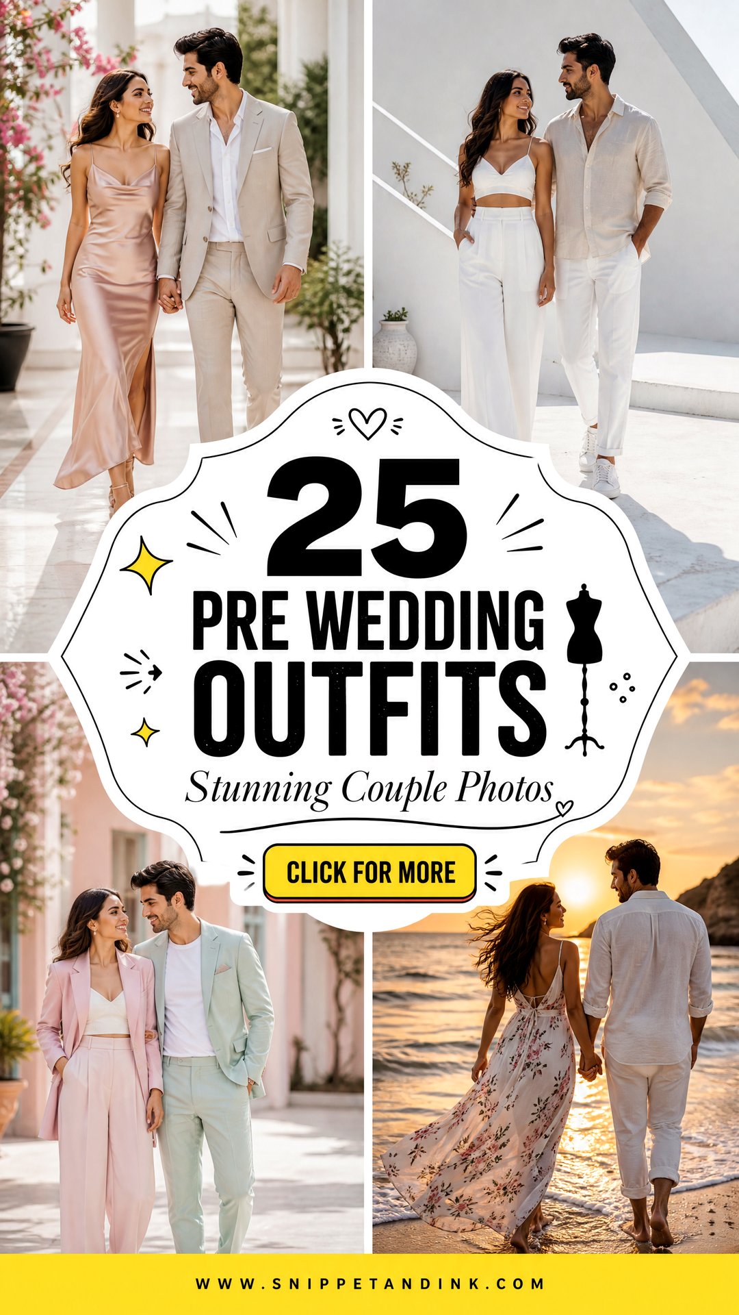 25 Pre Wedding Outfits for Stunning Couple Photoshoots - 25 Pre Wedding Outfits for Stunning Couple Photoshoots