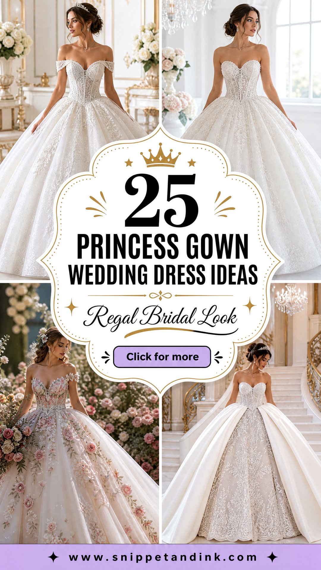 25 Princess Gown Wedding Dress Ideas for a Regal Bridal Look - 25 Princess Gown Wedding Dress Ideas for a Regal Bridal Look