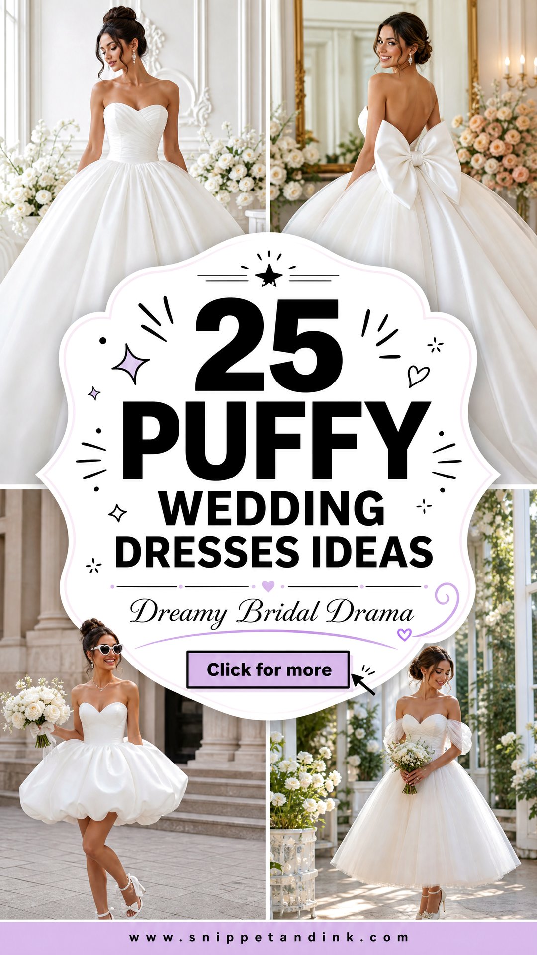25 Puffy Wedding Dresses for a Dreamy Dramatic Bridal Moment - 25 Puffy Wedding Dresses for a Dreamy Dramatic Bridal Moment