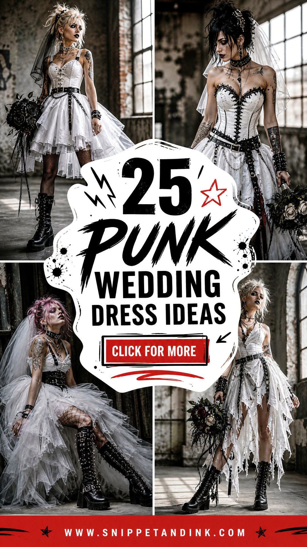 25 Punk Wedding Dress Ideas for Bold Alternative Brides - 25 Punk Wedding Dress Ideas for Bold Alternative Brides