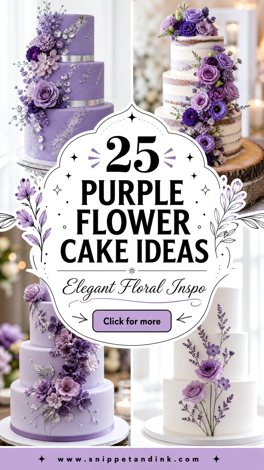 25 Purple Flower Cake Ideas for Wedding Elegant Inspo - 25 Purple Flower Cake Ideas for Wedding: Elegant Inspo