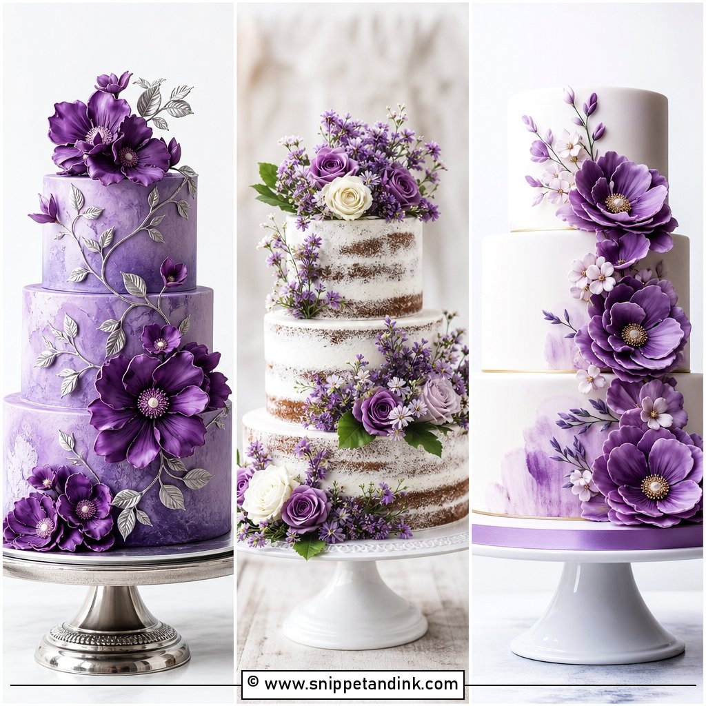 25 Purple Flower Cake Ideas for Wedding Elegant Inspo